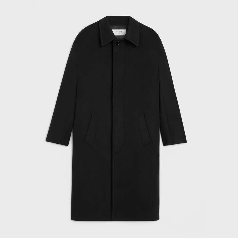 Manteaux Celine Mac In Double Face Cashmere Laine Noir | CL-591976