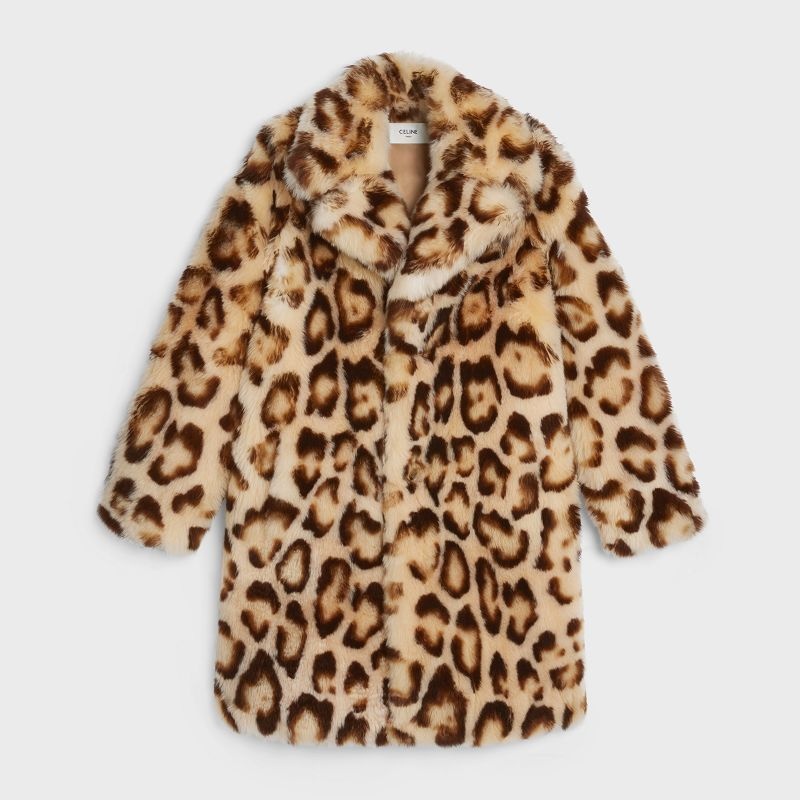 Manteaux Celine Peain Leopard-print Cashmere Leopard | CL-591981