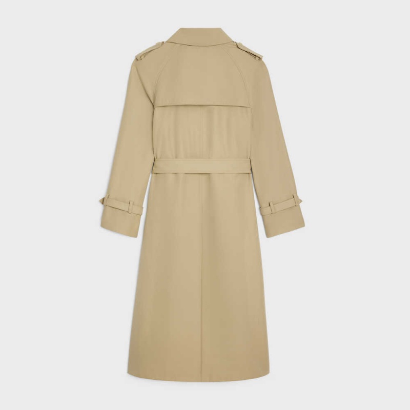 Manteaux Celine Wiltern Trench In Coton Gabardine Beige | CL-592620