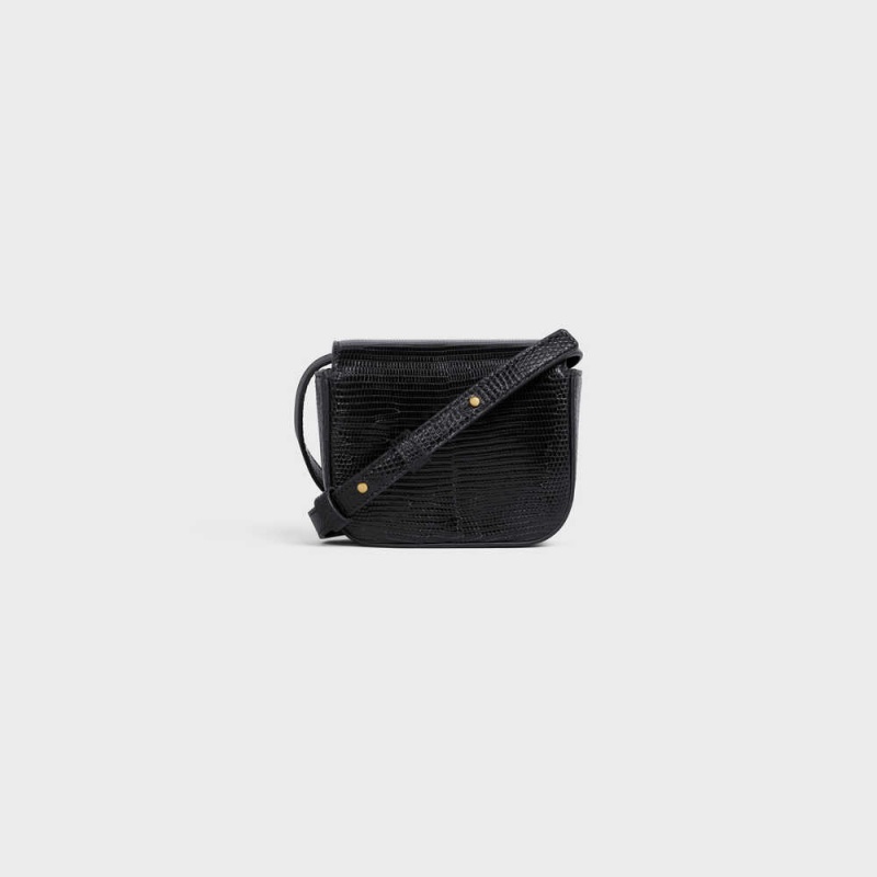 Mini Sacs Celine Triomphe In Lizard Noir | CL-593016