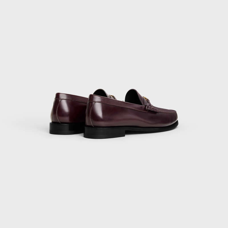 Mocassin Celine Luco Triomphe In Polished Bullskin Bordeaux | CL-591885