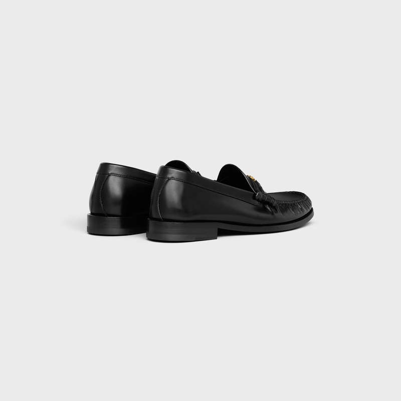 Mocassin Celine Luco Triomphe In Polished Bullskin Noir | CL-591884