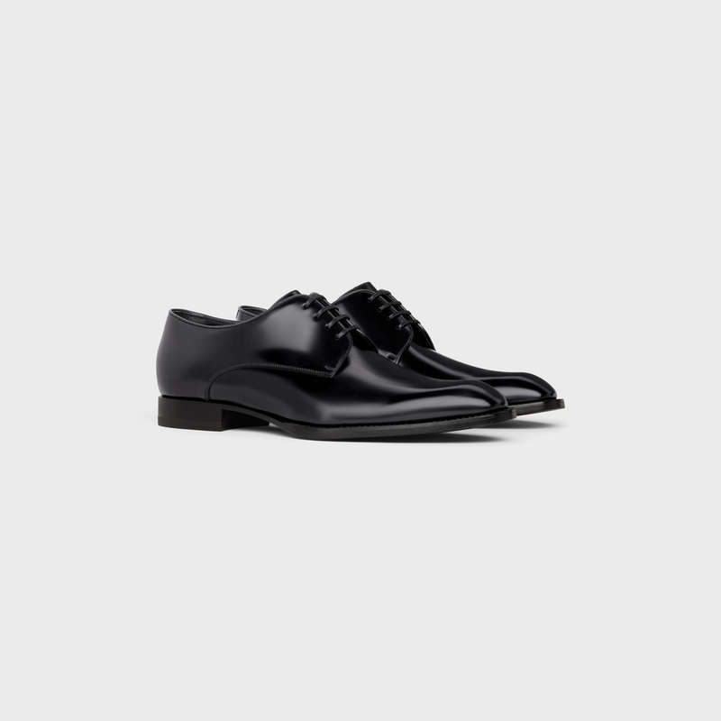 Mocassin Celine Tuxedo Derby In Polished Bullskin Noir | CL-591883