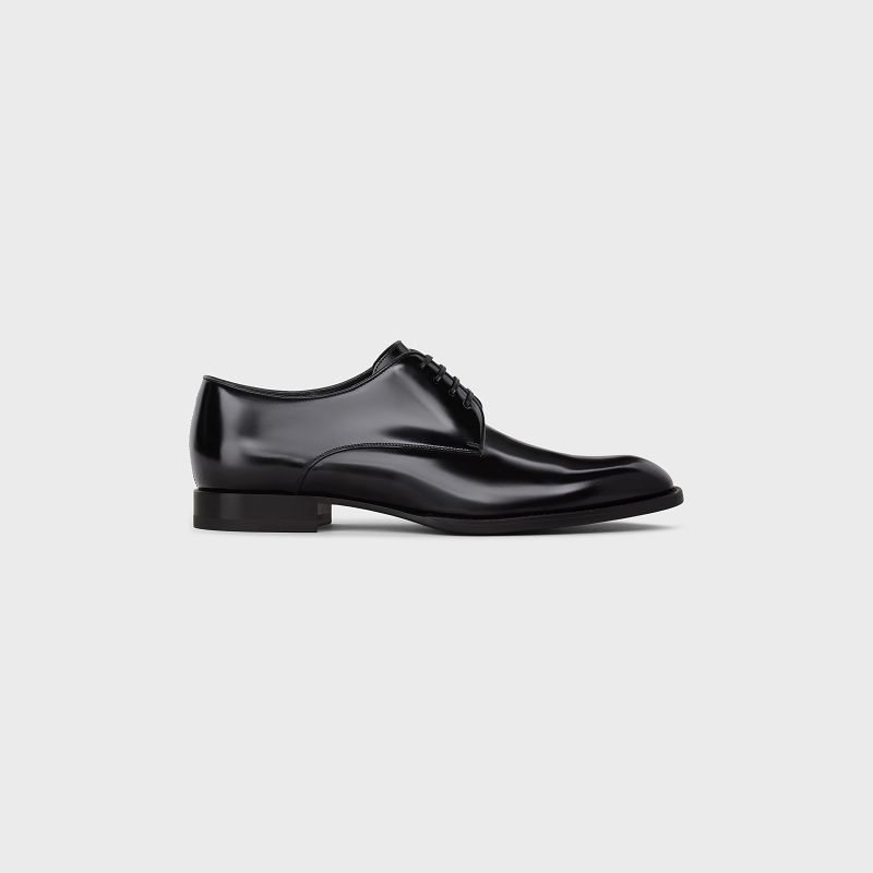 Mocassin Celine Tuxedo Derby In Polished Bullskin Noir | CL-591883