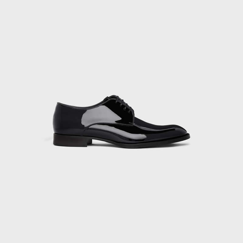 Mocassin Celine Tuxedo Derby In Vernis Calfskin Noir | CL-591882