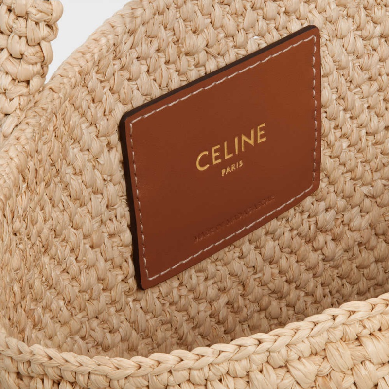 Panier Celine Supple Small Triomphe Classiche In Raffia And Calfskin Marron | CL-593067