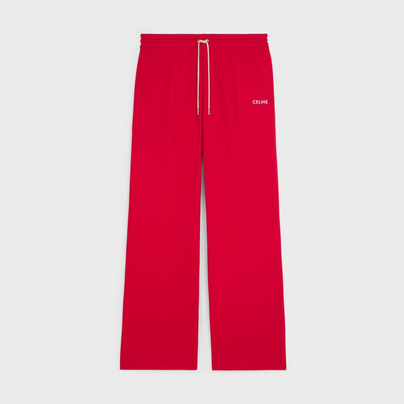 Pantalon Celine Flared Jogging In Double Face Jersey Rouge | CL-592041