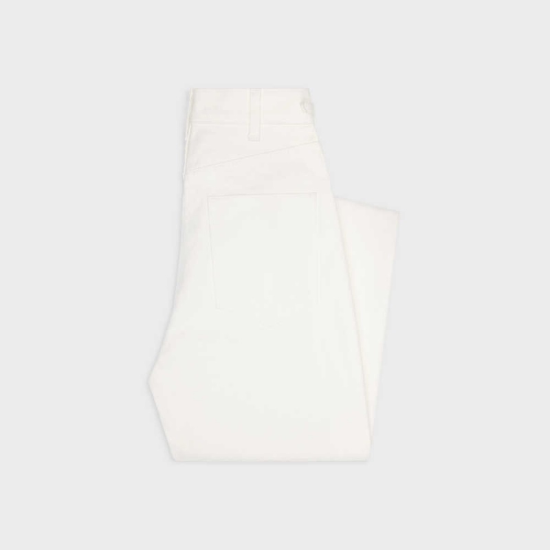 Pantalon Celine Jane Flared Jeans In Optic Wash Denim Blanche Lavage | CL-592722