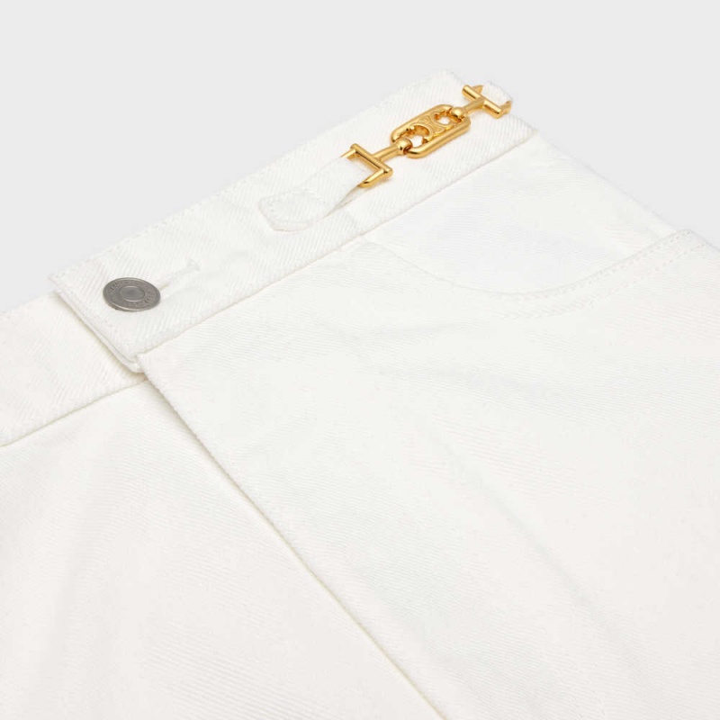 Pantalon Celine Jane Flared Jeans In Optic Wash Denim Blanche Lavage | CL-592722