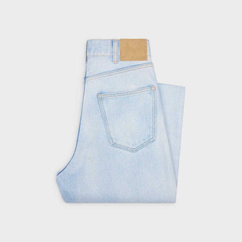 Pantalon Celine Margaret Jeans In Sun-faded Wash Denim Orange Lavage | CL-592716