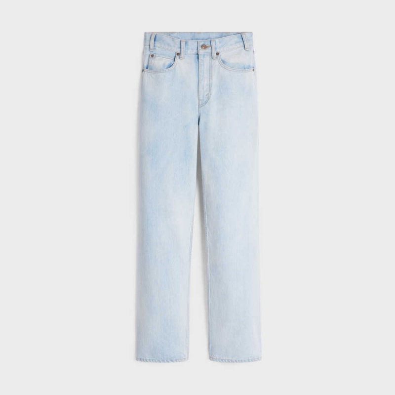 Pantalon Celine Margaret Jeans In Sun-faded Wash Denim Orange Lavage | CL-592716