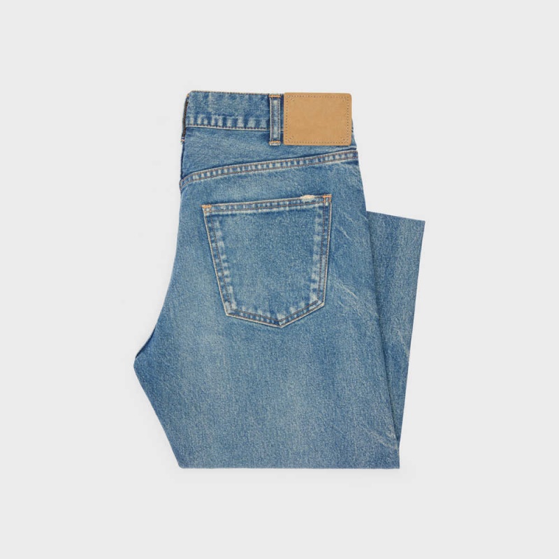 Pantalon Celine Polly Jeans In Crystal Rinse Denim Bleu | CL-592710