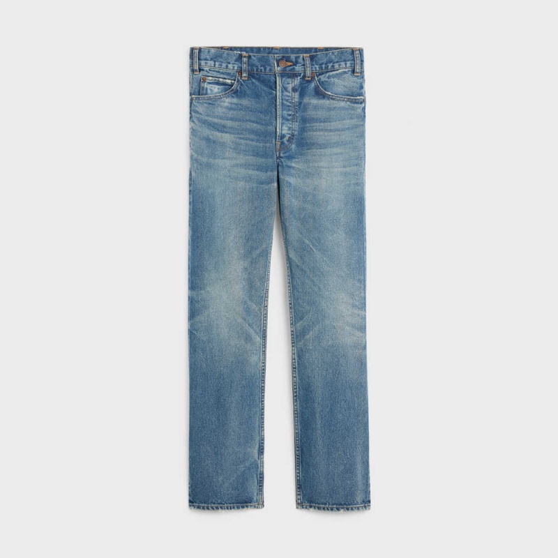 Pantalon Celine Polly Jeans In Crystal Rinse Denim Bleu | CL-592710