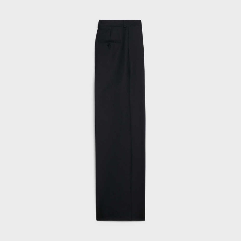 Pantalon Celine Taillat In Laine Gabardine And Mohair Noir | CL-592739