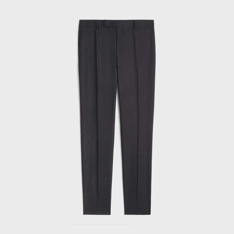 Pantalons Celine Classiche Rayé Flannel Noir | CL-592023