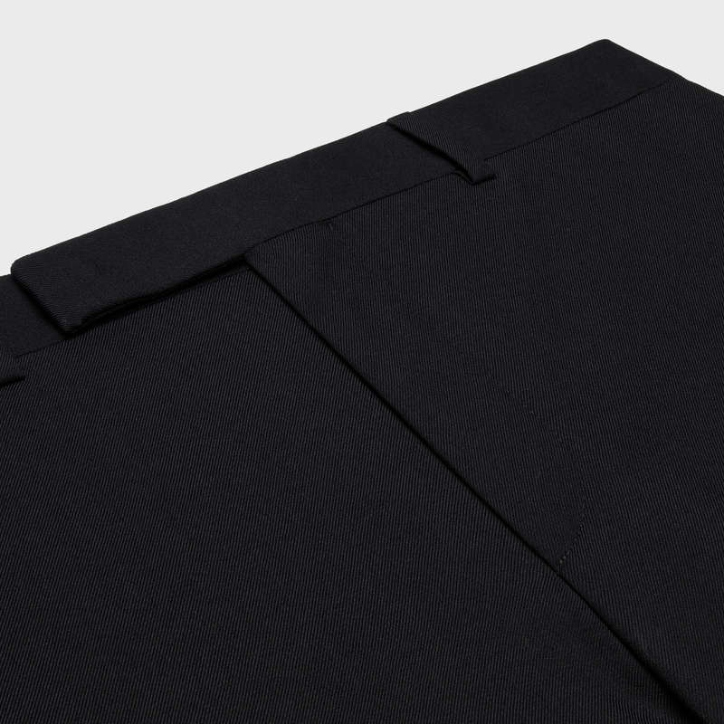 Pantalons Celine Flared In Laine Gabardine Noir | CL-592011