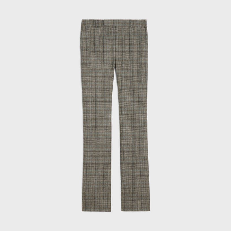 Pantalons Celine Flared In Prince Of Wales Flannel Stripes | CL-592015