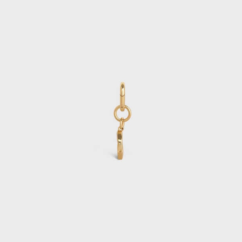 Petite Maroquinerie Celine C Charm In Brass Doré | CL-592926