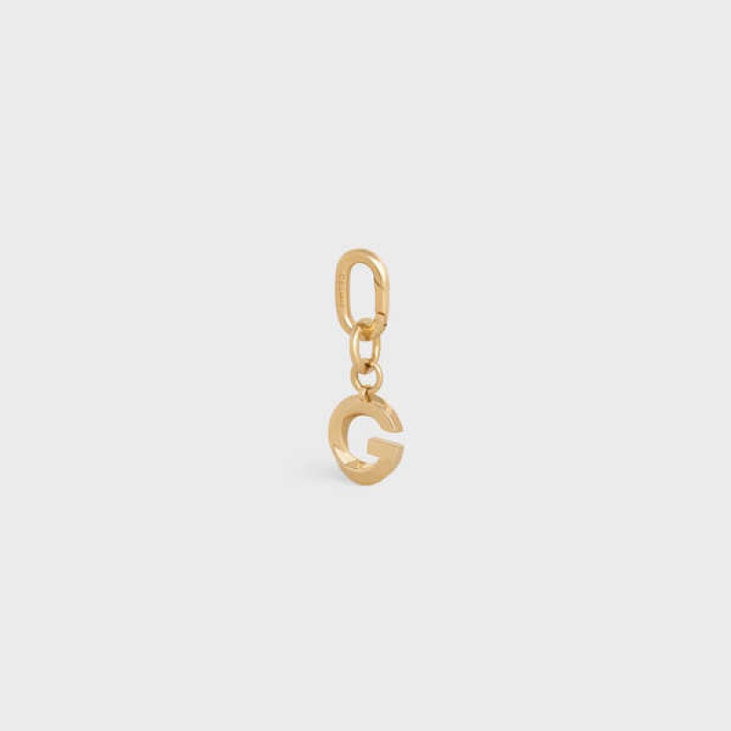 Petite Maroquinerie Celine G Charm In Brass Doré | CL-592928