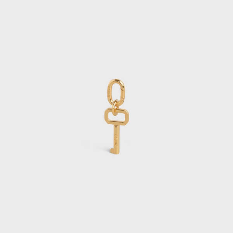 Petite Maroquinerie Celine Key Charm In Brass Doré | CL-592922