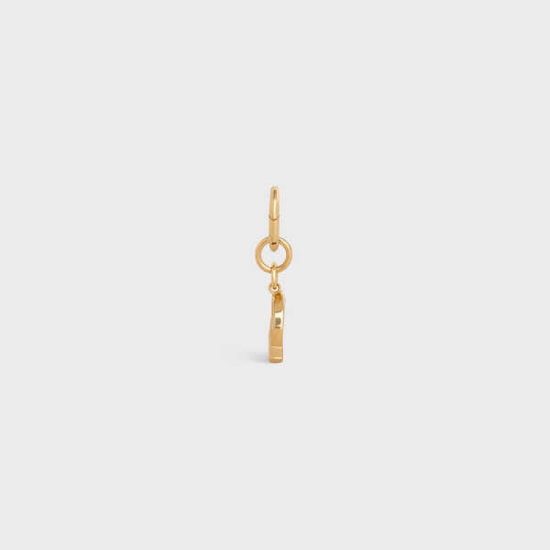 Petite Maroquinerie Celine Q Charm In Brass Doré | CL-592936