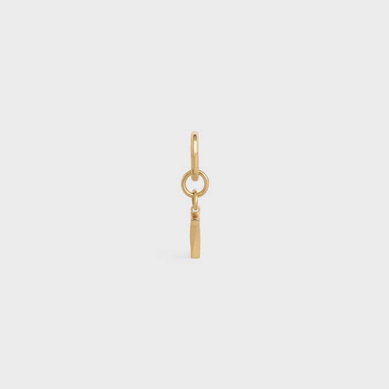 Petite Maroquinerie Celine T Charm In Brass Doré | CL-592939