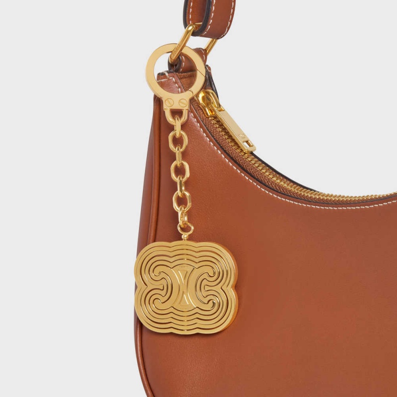 Petite Maroquinerie Celine Triomphe Helix Charm In Brass Doré | CL-592917