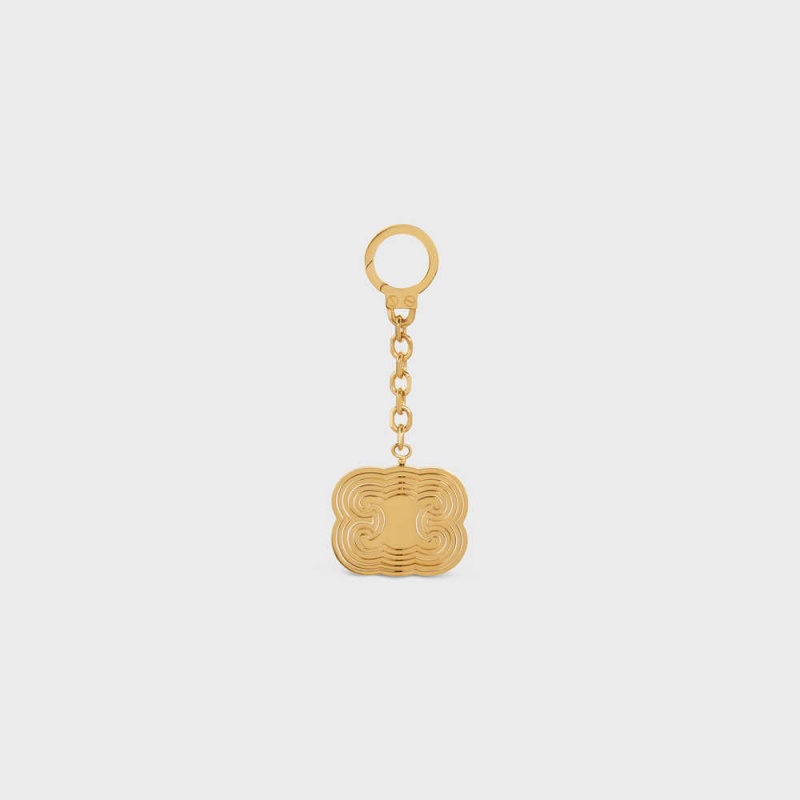 Petite Maroquinerie Celine Triomphe Helix Charm In Brass Doré | CL-592917