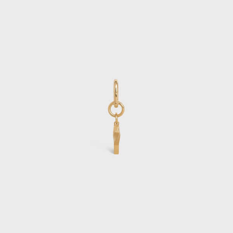 Petite Maroquinerie Celine Y Charm In Brass Doré | CL-592944