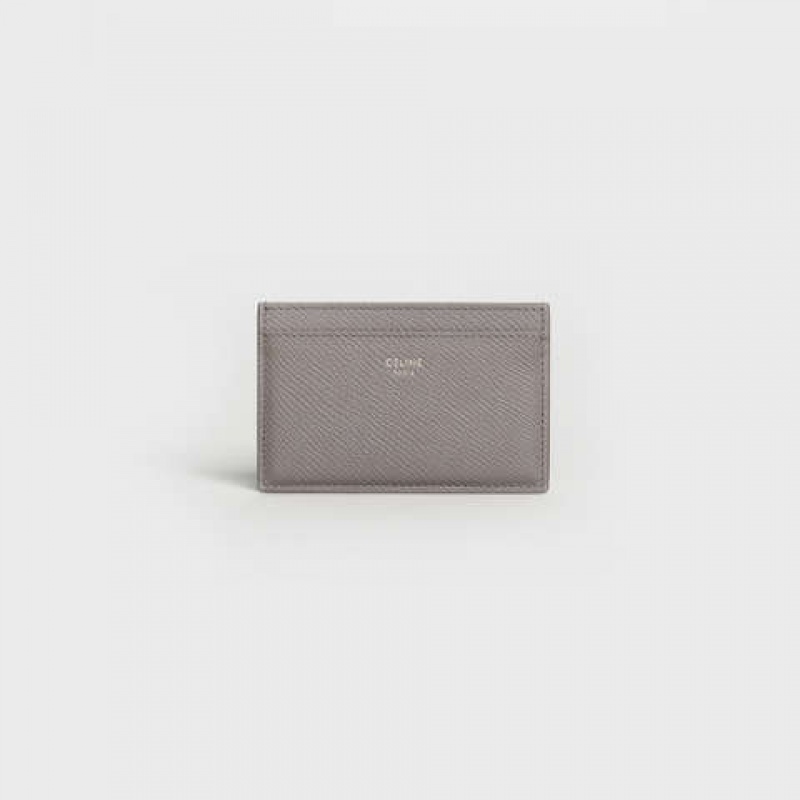 Porte-Carte Celine In Grained Calfskin Grise | CL-591802