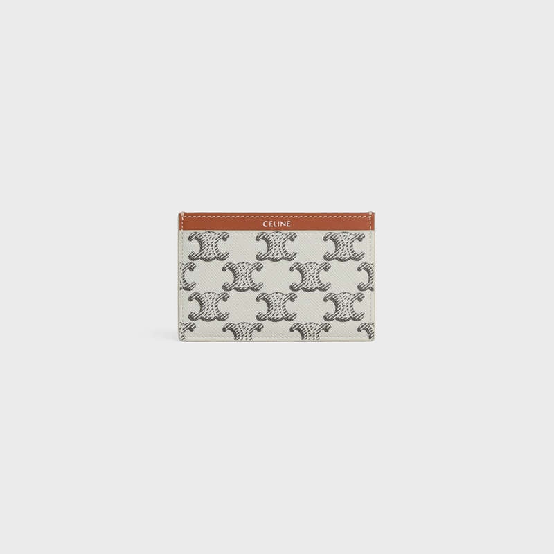 Porte-Carte Celine In Triomphe Tela And Calfskin Marron | CL-591803