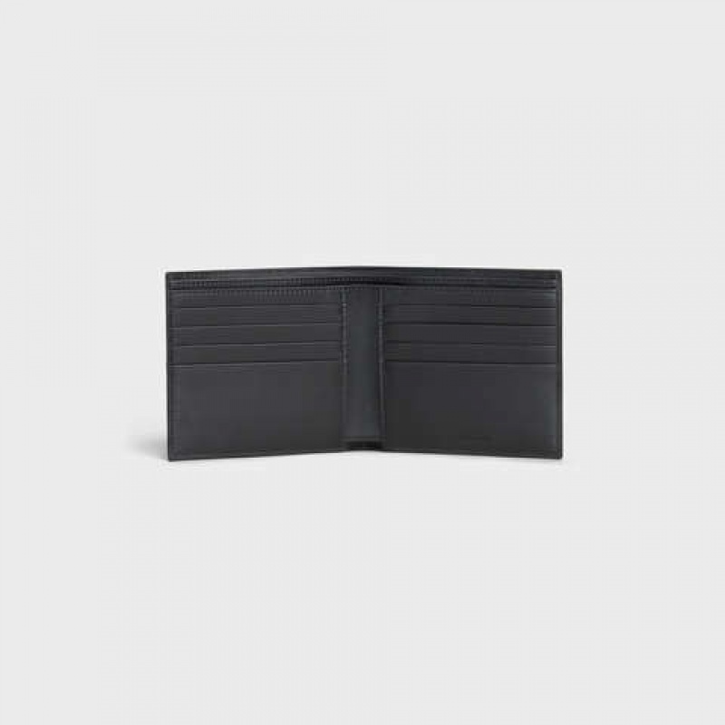 Portefeuilles Celine Bi-fold In Grained Calfskin Noir | CL-591788