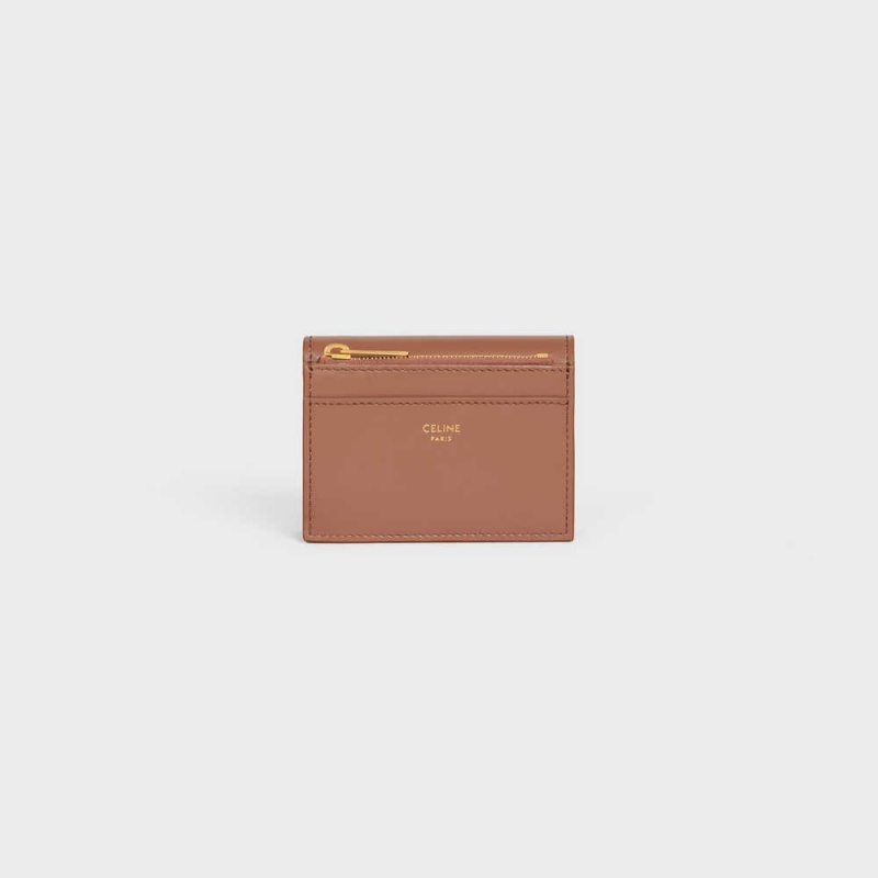 Portefeuilles Celine Compact With Coin Triomphe In Shiny Calfskin Marron | CL-592982