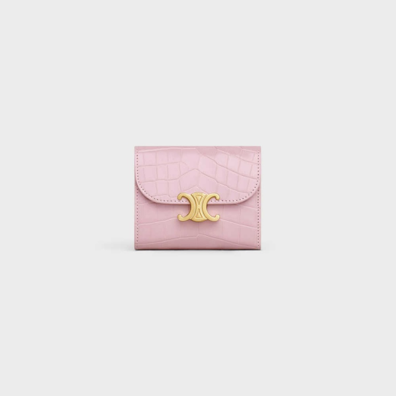 Portefeuilles Celine Small Triomphe In Niloticus Crocodile Rose Clair | CL-592974