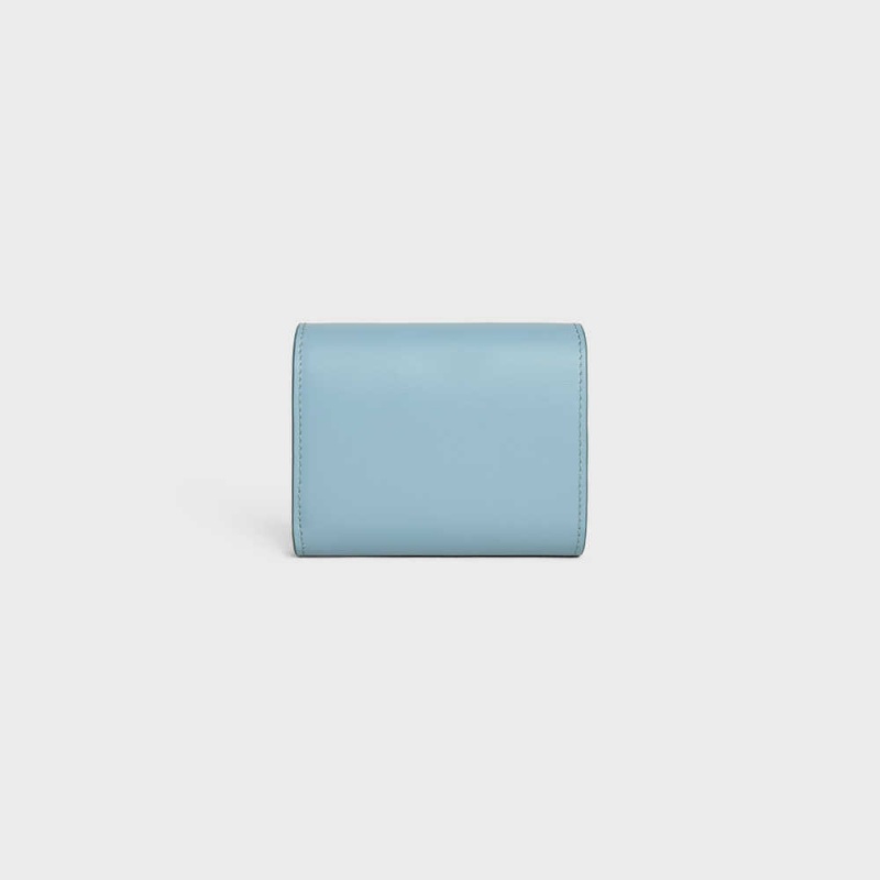 Portefeuilles Celine Small Triomphe In Shiny Calfskin Bleu | CL-592972