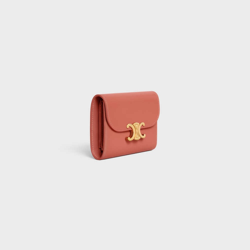 Portefeuilles Celine Small Triomphe In Shiny Calfskin Bordeaux | CL-592968