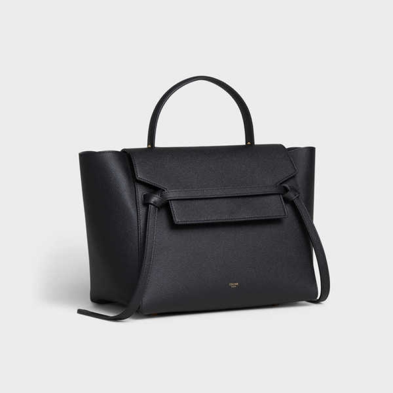 Sac Banane Celine Mini In Grained Calfskin Noir | CL-593064