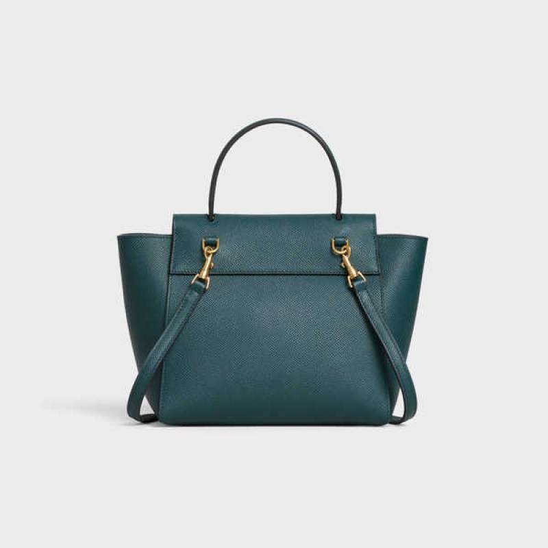 Sac Banane Celine Nano In Grained Calfskin Turquoise | CL-593056