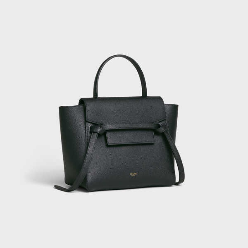 Sac Banane Celine Nano In Grained Calfskin Noir | CL-593055