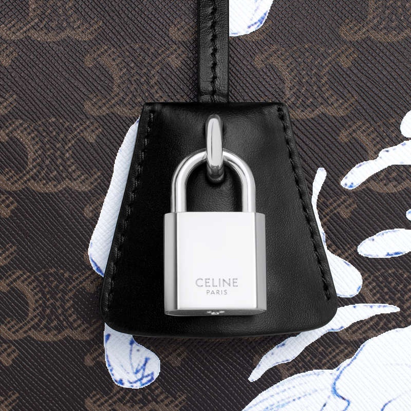 Sacs De Voyage Celine Large In Triomphe Tela With David Weiss Wave Print Noir | CL-591819