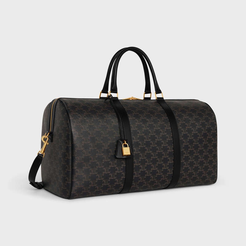 Sacs De Voyage Celine Large In Triomphe Tela And Calfskin Noir | CL-591818