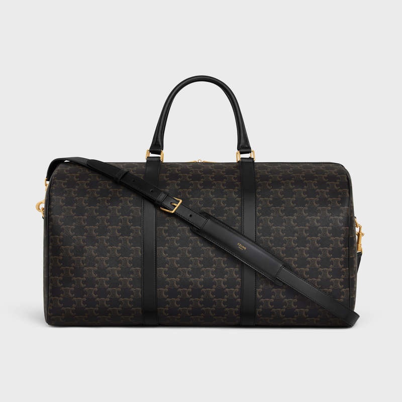 Sacs De Voyage Celine Large In Triomphe Tela And Calfskin Noir | CL-591818