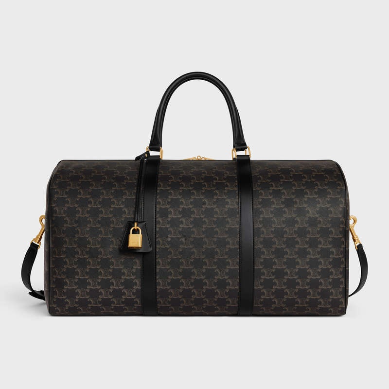 Sacs De Voyage Celine Large In Triomphe Tela And Calfskin Noir | CL-591818