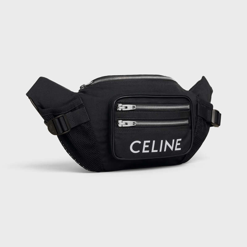 Sacs À Bandoulière Celine Bag Randonnée In Nylon With Celine Print Noir | CL-591848