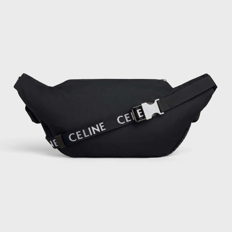 Sacs À Bandoulière Celine Bag Randonnée In Nylon With Celine Print Noir | CL-591848