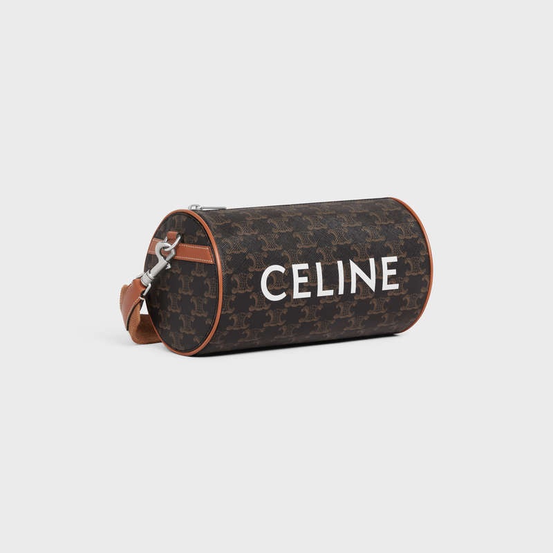 Sacs À Bandoulière Celine Cylinder Bag In Triomphe Tela Marron | CL-591845