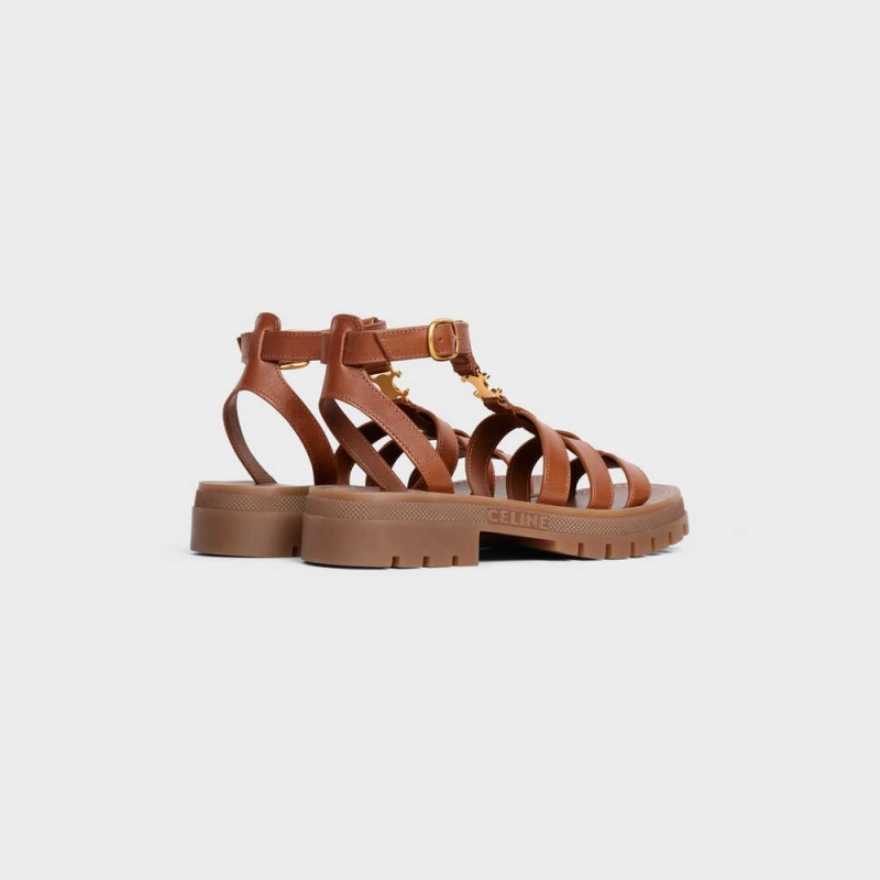 Sandale Celine Clea Triomphe Gladiator Chunky In Calfskin - Vegetal Tanning Marron | CL-592574