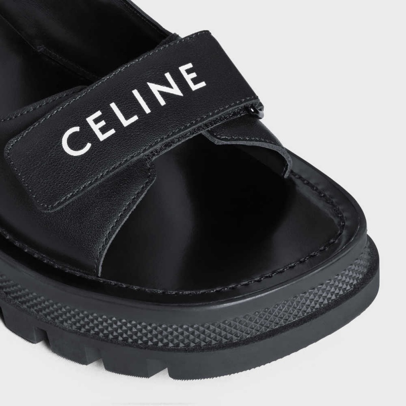 Sandale Celine Leo Scratch In Calfskin Noir | CL-592594