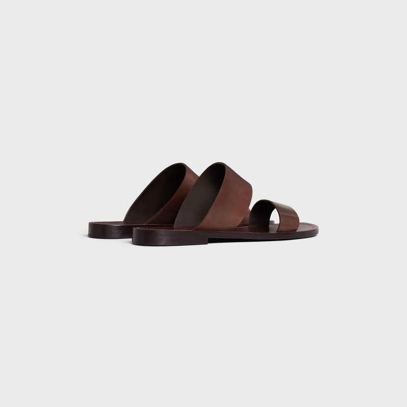 Sandale Celine Lerins In Calfskin - Vegetal Tanning Marron Foncé | CL-591890