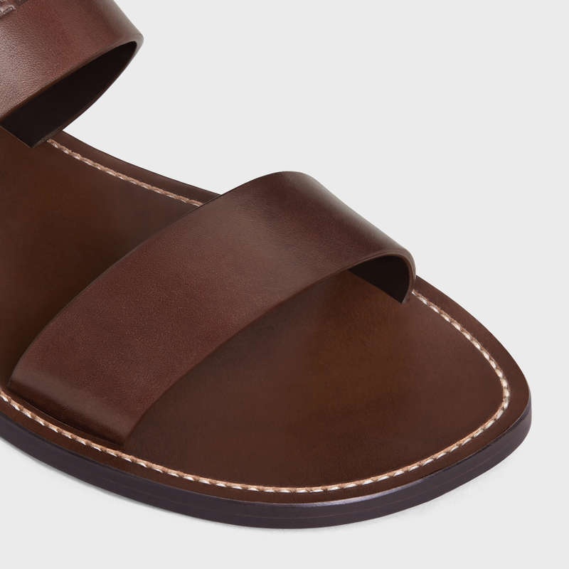 Sandale Celine Lerins In Calfskin - Vegetal Tanning Marron Foncé | CL-591890